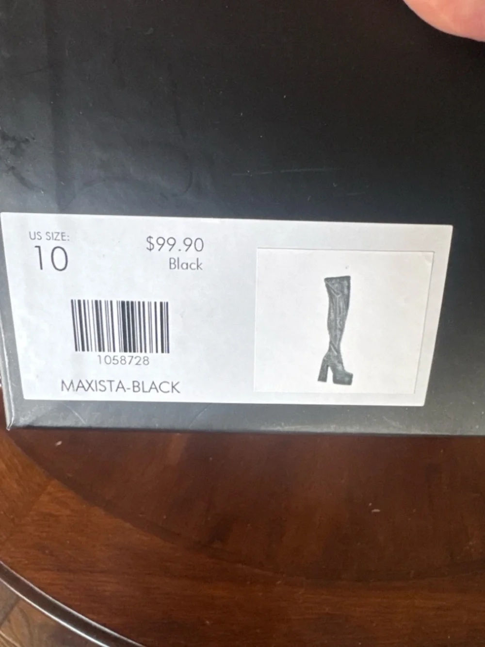 AKIRA MAXISTA Black Over-the-Knee Platform Boots – Size 6, 6.5, 7 NWT